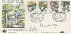 At Auction: Christopher Milne signed E H Shepard official Benham Year of the Child FDC. Special Winnie the