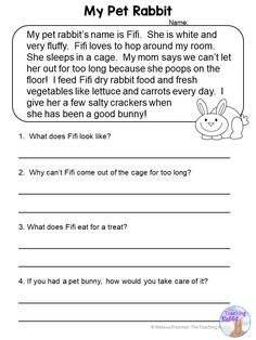 an animal worksheet for children to learn how to read the poem, my pet rabbit