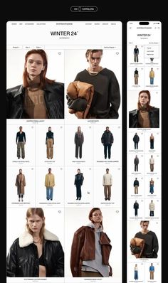 an image of men's winter clothing on the app store page, with different styles and colors