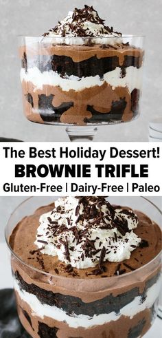 the best holiday dessert brownie trifle gluten - free / dairy - free paleo