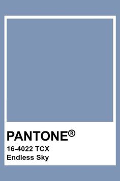 pantone's blue color is shown with the words endles sky on it