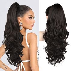 PRICES MAY VARY. ➤【All Occasions Available】REECHO 24inch ponytail extension makes a great addition to any hairstyle, and can be worn for a night out, a special event, party, wedding or even just for everyday! This 24 Inch Ponytail Hair Extensions is so good and mesmerizing one that looks so marvelous and magnificent. ➤【Lightweight, Natural, and Glorious】This ready to wear, high-heat proof & long-lasting fiber never loses its style or healthy looking vibrancy. Made out of Japanese technology synt Blow Dry Curls, Lazy Day Hairstyles, Clip In Ponytail Extensions, Japanese Technology, Elegant Ponytail, Jaw Clip, Wavy Ponytail, Pony Tails, Hairpieces For Women