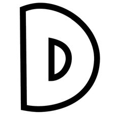 the letter d is shown in black and white