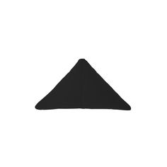 a black triangle shaped object on a white background