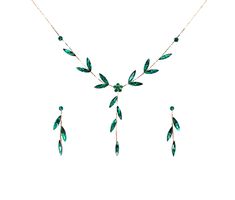 PRICES MAY VARY. Materials: Rhinestone Color: Emerald color green Type: Necklace & Earrings jewelry set Alloy metal: Rose gold plated PENDANT: Dangling 2-5/8" X 3/8". Silver chain 16-1/2"--19-1/2" in length. EARRINGS: Dangling, pierced style(posts are made with sterling silver, safe for Sensitive Ears. If the posts bent Please adjust it straight back and that will be fine.) 1-3/4" long and 3/8" wide. Up for sale is this brilliant necklace and earrings with sparkling quality marquise rhinestone c Earrings Dangling, Emerald Color, Floral Necklace, Necklace And Earrings, Rhinestone Necklace, Sensitive Ears, Necklace Earring Set, Necklace Earrings, Earrings Set