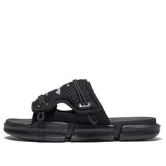 Black Slide Sandals With Textured Footbed, Black Textured Footbed Slide Sandals, Black Open Toe Sandals For Summer, Outdoor Open Toe Flip Flops, Black Breathable Closed Toe Sandals, Black Breathable Closed-toe Sandals, Black Closed Toe Breathable Sandals, Comfortable Breathable Black Slippers, Black Slip-on Footbed Sandals With Textured Footbed