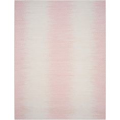 a pink and white rug with horizontal stripes