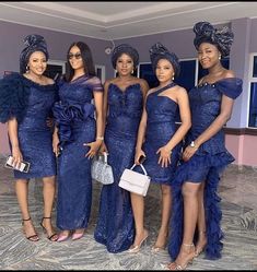 Navy Blue Aso Ebi Lace Styles, Navy Blue Traditional Dress, Navy Blue Lace Asoebi Styles, Navy Blue Asoebi, Lace Dresses Nigerian African Style, Lace Gown Styles Aso Ebi, White Lace Dresses