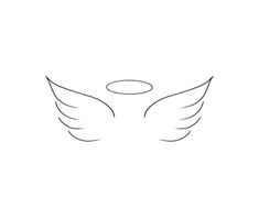 the outline of an angel's wings on a white background