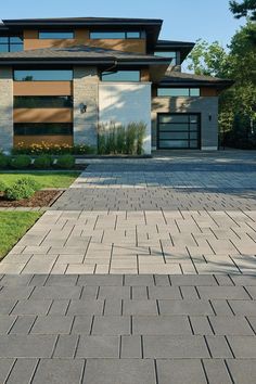 Modern Driveway Design Ideas Paver Patterns, Oak House, Style Tiles, Outdoor Renovation, Permeable Pavers