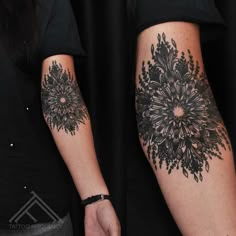 Inner Elbow Mandala Tattoo, Inner Elbow Cover Up Tattoo, Mandela Tattoo Cover Up, Black Out Mandala Tattoo, Mandala Inner Arm Tattoo, Plant Mandala Tattoo, Dark Mandala Tattoo Cover Up, Mandala Bicep Tattoo, Mandala Elbow Tattoo Women