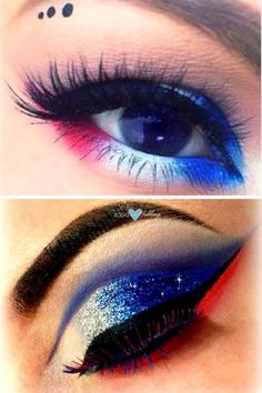 4th of July celebrations eye makeup eyeshadow Patriotic Makeup, Happy Celebrations, July Makeup, 4th Of July Makeup, Patio Gardening, Blue Eyeshadow Looks, Younique Beauty, Cute Eyeshadow Looks