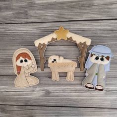 the nativity scene is made out of felt