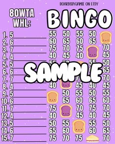 a purple poster with the words bungo sample on it