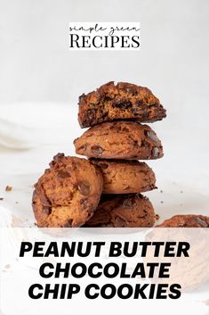 stack of peanut butter cookies with chocolate chips, on a white board Brownies Caramel, Scone Recipes