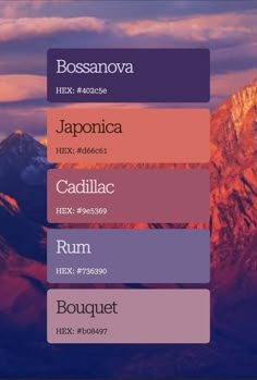 an image of mountains with different colors in the sky and text below it that reads bossanoova hex, hex, hex, hex, hex, hex, hex, hex, hex, hex, hex, hex