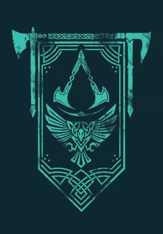 the legend of zelda's emblem on a dark background with blue hues