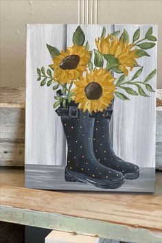 Come join us for this 4 day Rainboots & Sunflowers Challenge! Only $10 registration Click link for all the details Tutorial Painting, Art Fundraiser, Rain Painting, Mixed Media Art Canvas, Spring Painting, Sunflower Painting, Simple Acrylic Paintings, Paint And Sip, Autumn Painting