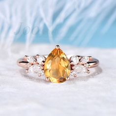 This 925 Sterling Silver yellow Citrine Ring is a stunning way to symbolize your everlasting love. Means Love your lover/Wife/Girlfriend 7 Days A Week. A dramatic choice for an engagement, wedding or to simply let someone know just how much you love them, our handmade Multi stone diamond rings are the quality choice.  PERFECT FOR GIFTING: This dainty yellow Citrine ring come in a delicate jewelry box, represents the birthstone of November, best gift option for special someone was born in November .It's a good choice of an anniversary, engagement, birthday, Mother's Day gifts, Christmas day,  Thanksgiving Day, Valentine's Day gift for a couple, friend, family.  Accept engrave the words inside the ring service: https://www.etsy.com/listing/1103764936/engrave-service HOW TO STYLE : This blue Birthstone Engagement Rings November, Teardrop Topaz Ring In Yellow Gold For Wedding, Yellow Gold Teardrop Topaz Ring For Wedding, Yellow Gold Teardrop Topaz Wedding Ring, Yellow Citrine Wedding Ring, Yellow Solitaire Wedding Jewelry, Citrine Solitaire Birthstone Ring For Wedding, Citrine Teardrop Wedding Ring, Yellow Birthstone Ring With Prong Setting For Wedding