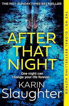 a book cover for after that night, with a woman standing on the edge of a puddle