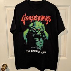 Horror T Shirt, Grunge Halloween Fan Merchandise Tops, Halloween T Shirt, Goosebumps The Haunted Mask, Goosebumps Shirt, Goosebumps Haunted Mask, Goosebumps Merchandise, Goosebumps T Shirt, Horror Clothes