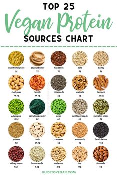 the top 25 vegan protein sources chart