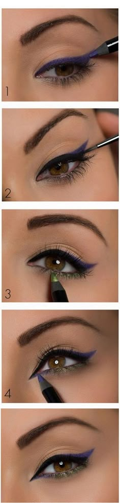 Makeup Tips and Tricks You Cannot Live Without! Eyeliner Stamp, Smink Inspiration, Beauty Make-up, Makijaż Smokey Eye, Favorite Makeup Products, Colored Eyeliner, Eyeliner Pencil, Trendy Makeup, Makeup Looks Tutorial