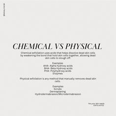 Exfoliation is not one size fits all. Do you have a favorite exfoliating product? Are you familiar with chemical vs physical exfoliation? Tell me all the things you have heard about exfoliation!! 🫶🏼 Esthetician Notes, Skincare Graphics, Esthetician Content, Esthetician Room Supplies, Esthetician Posts, Skincare Marketing, Esthetician Inspiration, Medical Esthetician, Wax Studio