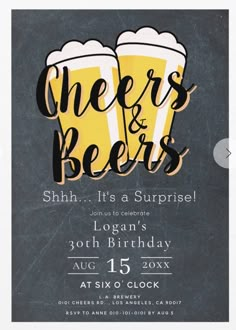 a chalkboard poster with two beer glasses on it