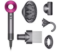 Dyson Supersonic Hair Dryer with Attachments - QVC.com Supersonic Hair Dryer, Hair Dryer Straightener, Thick Coarse Hair, Dyson Hair, Dyson Hair Dryer, Dyson Supersonic, Hair Diffuser, Wide Tooth Comb, Defined Curls