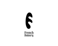 the french bakery logo is black and white, with an e - letter in the middle