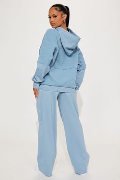 Available In Light Blue. Pant Set Hoodie Contrast Sherpa Front Pocket Wide Leg Pant Elastic Waistband Stretch 31" Inseam Disclaimer: To Keep The Aesthetic Of This Garment, Please Follow The Care Instructions Carefully. Self: 80% Polyester 20% Cotton Contrast: 100% Polyester Imported California Proposition 65 WARNING: Cancer and Reproductive Harm - www.P65Warnings.ca.gov. | My Routine Sherpa Pant Set in Light Blue size Medium by Fashion Nova Light Blue Fashion, My Routine, Wide Leg Pant, Pant Set, Blue Fashion, Matching Sets, Wide Leg Pants, Fashion Nova, Pants Set