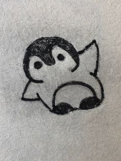 a drawing of a penguin on a towel