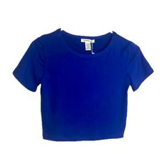 Short Sleeve Roundneck Royal Blue Crop Top By Capella Apparel - Color: Royal Blue - Soft And Lightweight - Soft, Stretchy Fabric - Women’s Basic Crop Top Royal Blue Fitted Short Sleeve Top, Fitted Basic Blue Crop Top, Basic Fitted Blue Crop Top, Casual Royal Blue Summer Tops, Royal Blue Crop Top, Basic Crop Top, Blue Crop Tops, Crop Top, Royal Blue