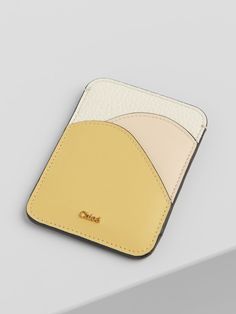 Cards Holder Chloe Logo, Cards Holder, Green Item, Top Stitching