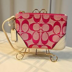 Reposhing This Item I Purchased From @Ljvmbruno. Loved It, But Ready To Rotate For Something New. Questions? Leave A Comment Below! Pink Coach Pouch Wristlet, Coach Wristlet, Coach Bags, My Vibe, Cream Color, Luxury Bags, Hot Pink, Bag Lady, Cream