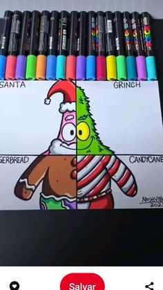 an image of the simpsons christmas tree with crayons