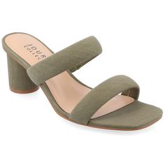 The Aniko flat from Journee Collection offers a stylish and comfortable choice with its 2 1/4-inch block heel, providing a subtle lift for various occasions. The multi-strap design and slip-on closure add a trendy touch and convenience, while the open toe style enhances its modern aesthetic. Crafted with fabric for both the upper material and lining, and featuring a 4 mm Tru Comfort Foam™ footbed, these flats prioritize both fashion and comfort, making them a chic and laid-back look. Open Toed Heels, Slip On Sandals, Adidas Fashion, Open Toe Shoes, Round Toe Heels, Nike Fashion, Journee Collection, Strap Design, Dress Sandals