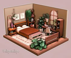 Sims 4 Bed Rooms, Sims 4 Small Bedroom, Sims Room Ideas Bedrooms, Sims 4 Bedroom No Cc, Ts4 Layout, Sims 4 Room Ideas Bedrooms, The Sims 4 Bedroom, Men Bedroom Design, Bedroom The Sims 4