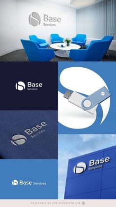 the logo for base services is shown in several different colors and sizes, including blue