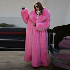 Luxury and originality are embodied in this soft fox full pelts coat. The front, the sleeves and the hood are made of vertical fur . Large collar included for added style and protection from harsh temperatures. Hook closure and two slit pockets. Inner lining with animalier print and feautres and ... inspirational quote by Pisani Maura.. [custom tab] SHELL #1: 100% FOX FUR | LINING #1: 51% VISCOSE 49% ACETATE [/custom tab] Fluffy Puff, Pink Fur Coat, Look Rose, Winter Fur Coats, Catty Noir, Fox Fur Jacket, Types Of Coats, Pink Fur, Coat Outfit