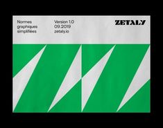 a green and white poster with the words zestaly written in black on it