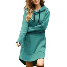 Women Oversized Hoodie Dress Solid Casual Pullover Sweatshirt Dress with Pockets Dresses Korean Style, Long Hoodie Dress, Long Sleeve Elegant Dresses, Tube Midi Dress, Solid Hoodie, Plus Size Pullover, Spring Dresses Women, Hooded Dress, Vestidos Vintage