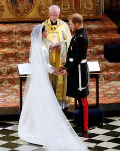 the bride and groom are getting married