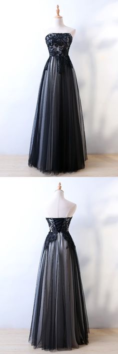 Formal Black Corset Back Dress, Formal Black Corset Dress With Corset Back, Formal Black Corset Dress, Black Corset With Corset Back For Prom, Black Strapless Corset For Wedding, Formal Black Sleeveless Corset, Black Sleeveless Corset For Formal Occasions, Formal Black Corset, Trendy Dress Styles