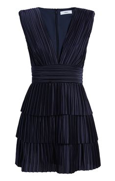 A plunging neckline and sleeveless cut create an updated yet classic look, while the tiered skirt, plisse pleats, and mini length elevate its overall sophistication. This navy dress makes a bold statement! Fit Details V necklineLinedFit and flare silhouetteMini lengthSleeveless97% Polyester 3% SpandexDry Clean Only Imported Length: 33in/83.82cm, from shoulderMeasurements from size 4 Short Pleated Dress Formal, Christmas Dance Dresses Short, Winter Semi Formal Dresses Short, Mini Holiday Dress, My Tie Sorority Party Dresses, Semi Formal Dresses Fall, Hoco Dresses With Straps, Winter Semiformal Dress, Winter Wedding Cocktail Attire