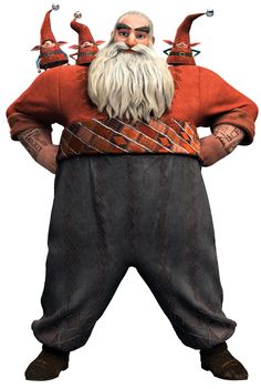 an animated character with long white hair and beard