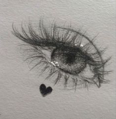 a drawing of an eye with a heart on it