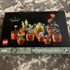 the box is full of lego plants