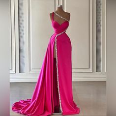 Amazing Material And Custom Dress Beading Dress, Crystal Prom Dress, One Shoulder Prom Dress, Dress Mermaid, Prom Dresses Sleeveless, Looks Party, Beaded Prom Dress, Dress Princess, فستان سهرة